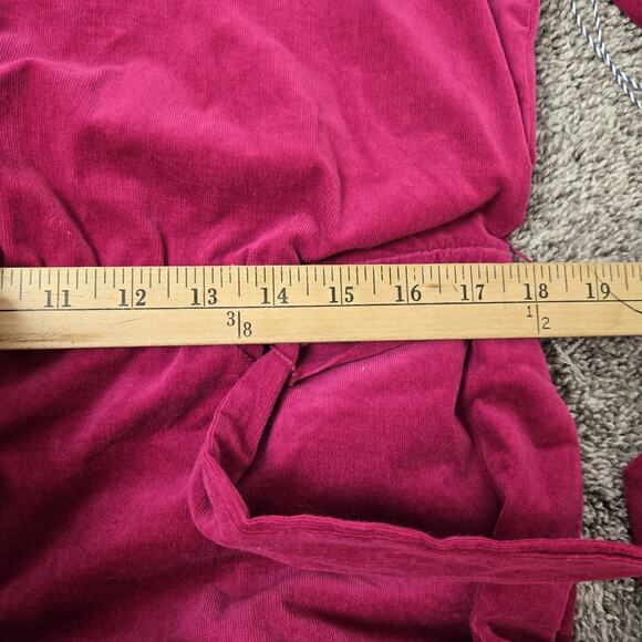 Draper James RSVP Corduroy Shirt Dress Sz Large Fuchsia Belted - Picture 9 of 11